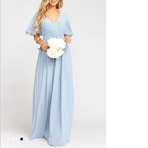 Show Me Your MuMu Bridesmaid Steel Blue Chiffon